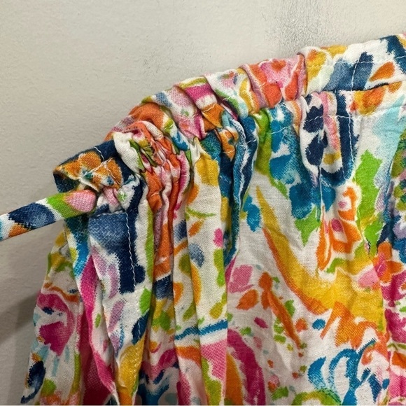 Ralph Lauren Swim Coverup Paisley Watercolor Pink Blue Green V neck - Picture 4 of 8
